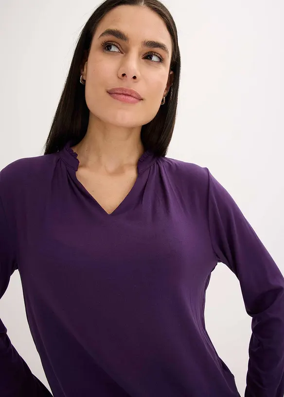 T-shirt blouse à col montant, bonprix