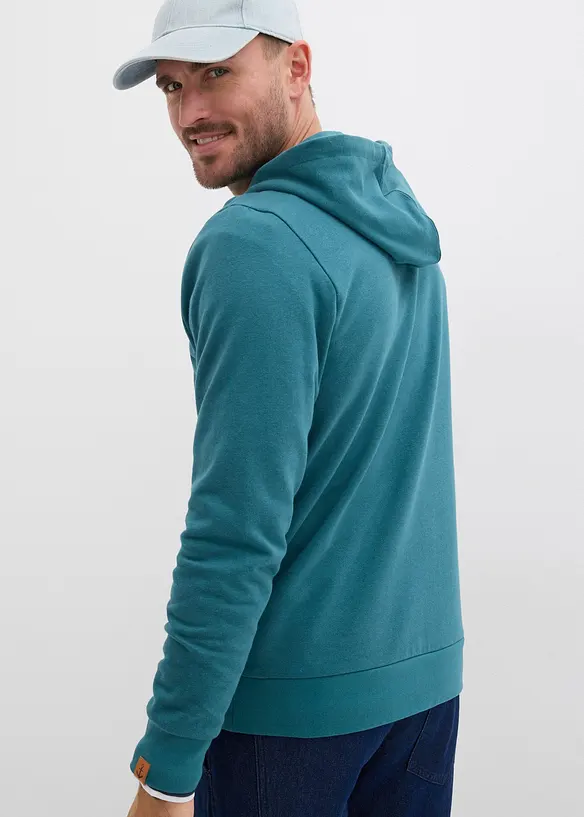 Sweat à capuche et détails enduits, bonprix