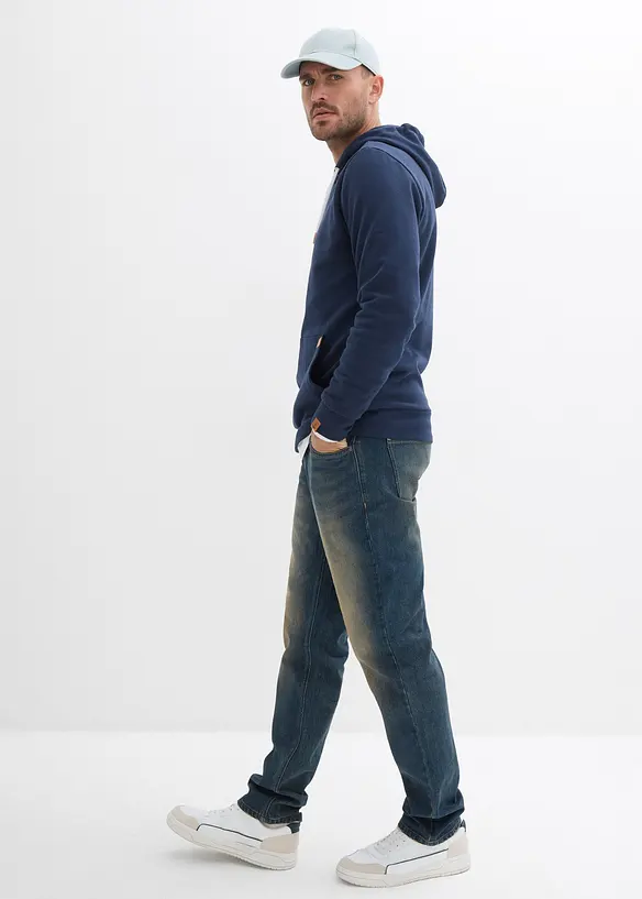 Sweat à capuche et détails enduits, bonprix