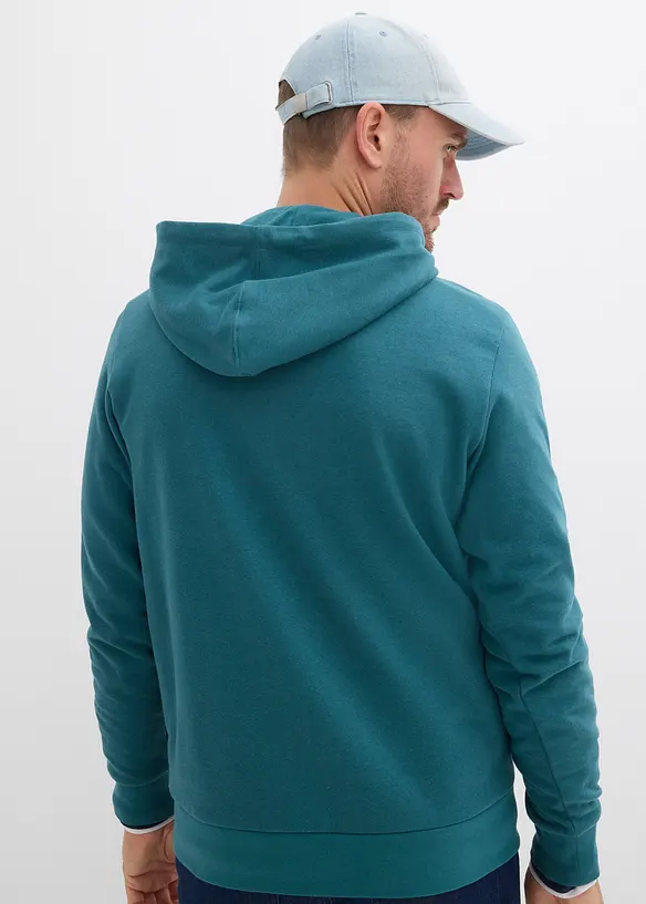 Sweat à capuche et détails enduits, bonprix