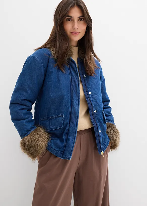 Veste en jean légèrement rembourrée, bonprix