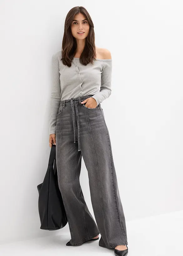 Jean large taille haute, bonprix