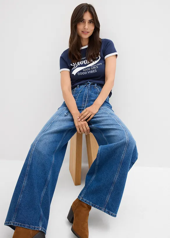 Jean large taille haute, bonprix