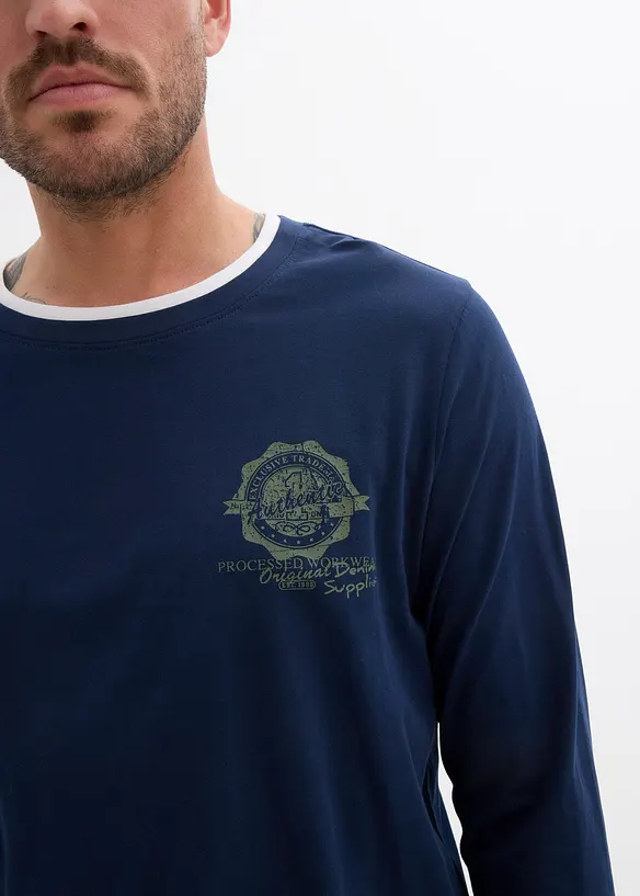 T-shirt manches longues effet superposé, bonprix