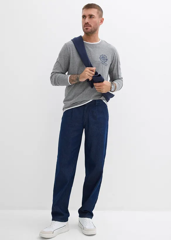 T-shirt manches longues effet superposé, bonprix