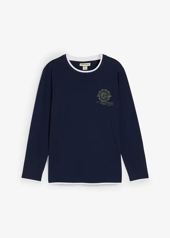 T-shirt manches longues effet superposé, bonprix