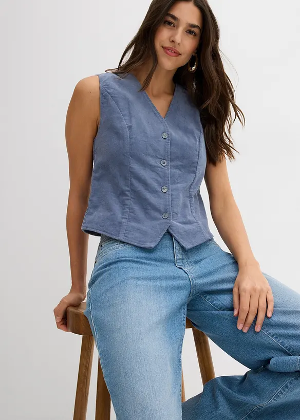 Gilet sans manches en velours côtelé, bonprix