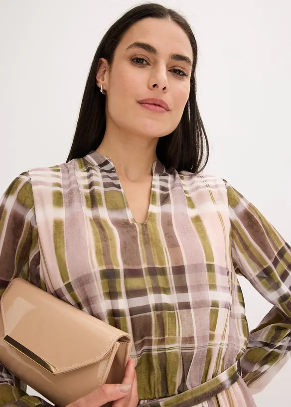 Robe en mousseline avec lien à nouer, bonprix