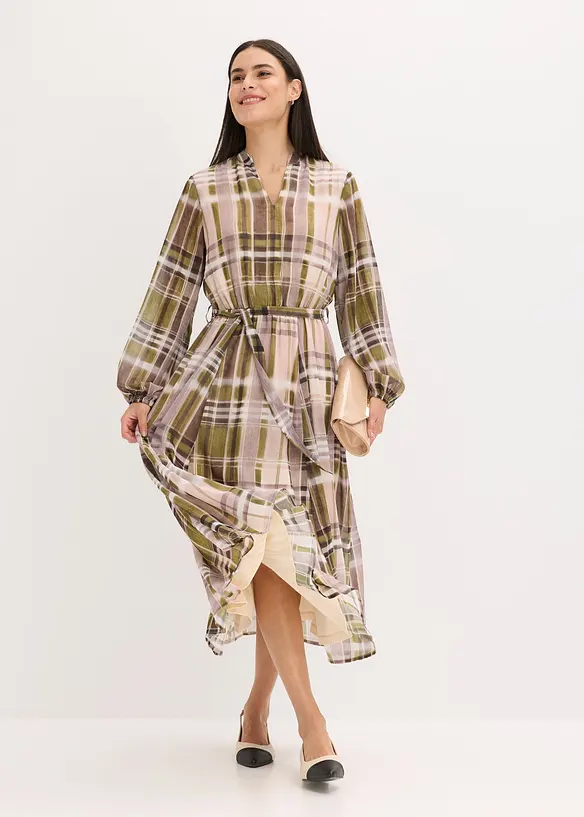 Robe en mousseline avec lien à nouer, bonprix