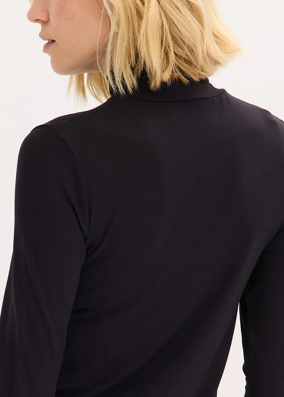 T-shirt col roulé avec boutons décoratifs, bonprix