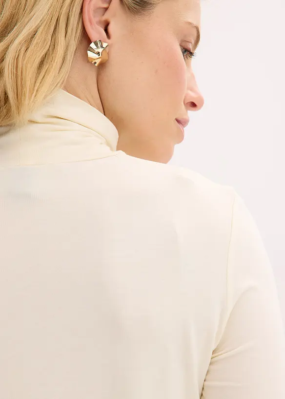 T-shirt col roulé avec boutons décoratifs, bonprix