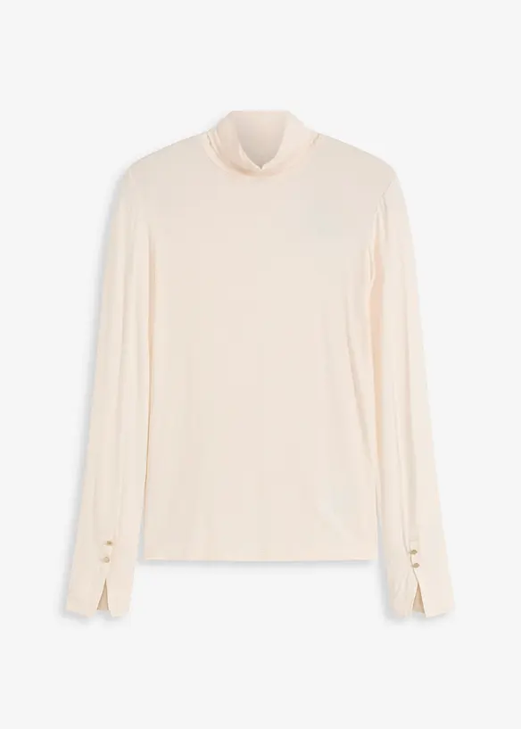 T-shirt col roulé avec boutons décoratifs, bonprix