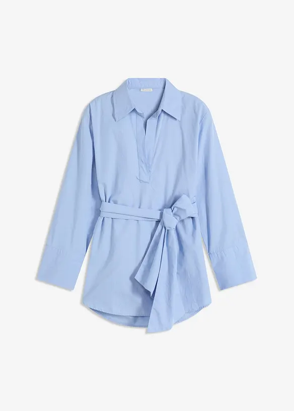 Chemisier à col lavallière 100 % coton, bonprix