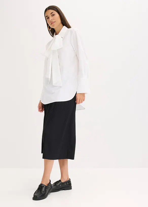 Chemisier à col lavallière 100 % coton, bonprix