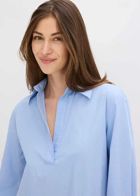 Chemisier à col lavallière 100 % coton, bonprix