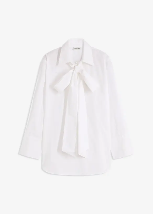 Chemisier à col lavallière 100 % coton, bonprix