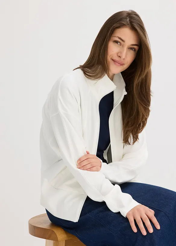 Sweat zippé en jersey milano confortable, bonprix