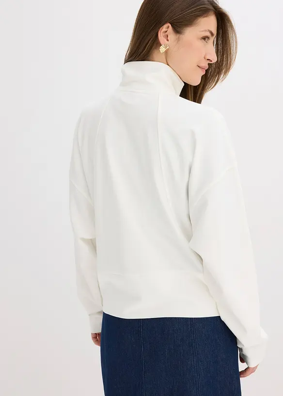 Sweat zippé en jersey milano confortable, bonprix