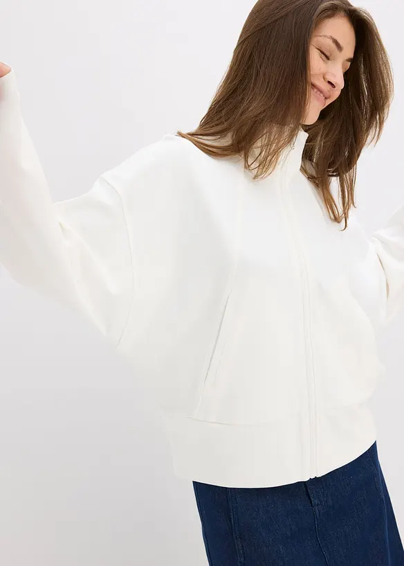 Sweat zippé en jersey milano confortable, bonprix