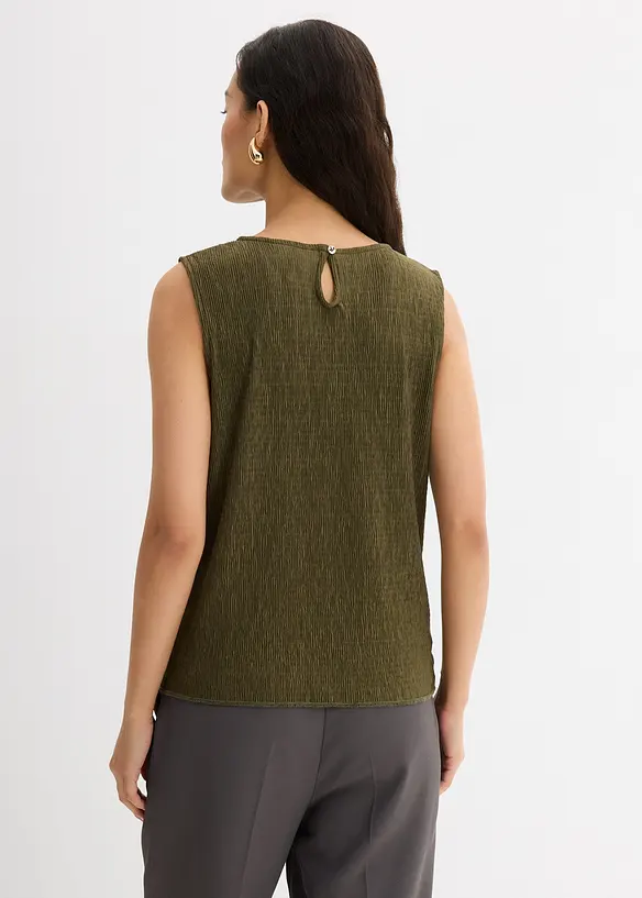 Top sans manches aspect froissé, bonprix