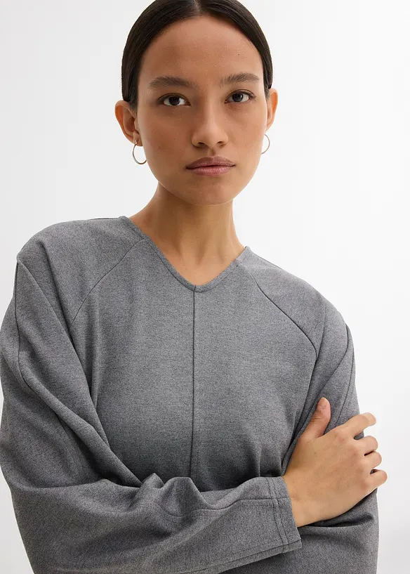 T-shirt manches longues en Punto di Roma confortable, bonprix