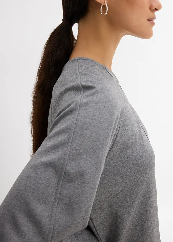 T-shirt manches longues en Punto di Roma confortable, bonprix