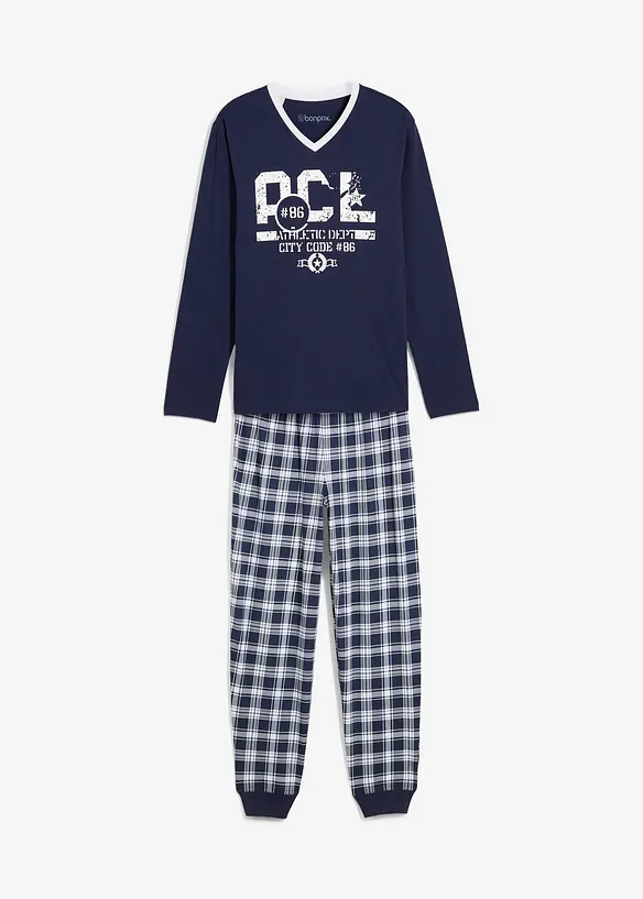 Pyjama coton &agrave; manches longues, bonprix