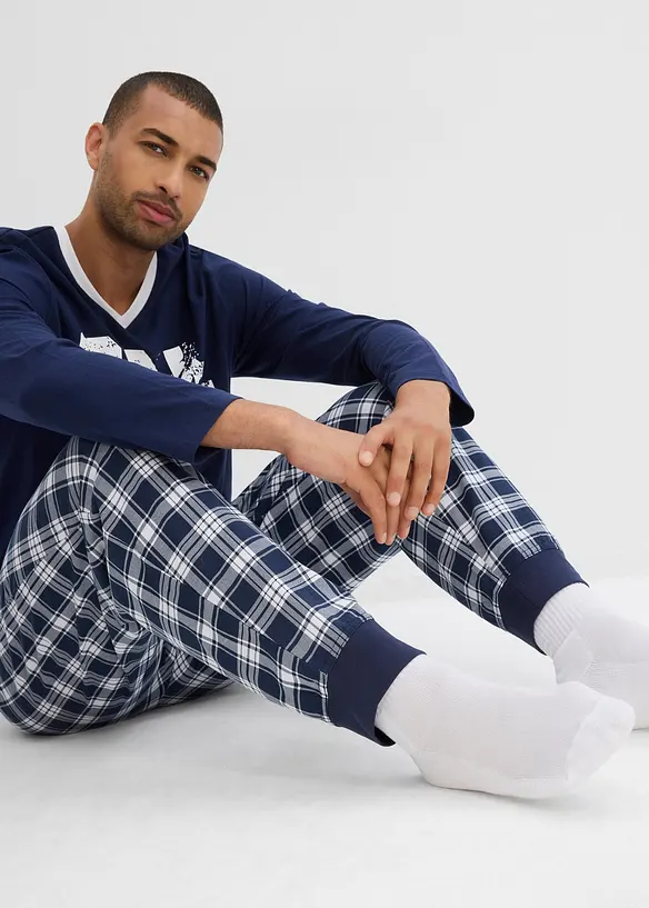 Pyjama coton &agrave; manches longues, bonprix