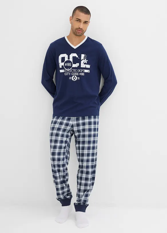 Pyjama coton &agrave; manches longues, bonprix