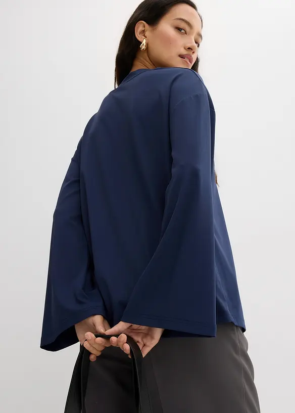 T-shirt manches longues en matière fluide, bonprix