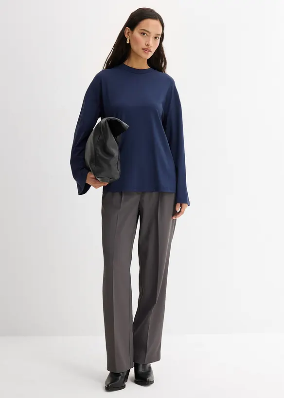 T-shirt manches longues en matière fluide, bonprix