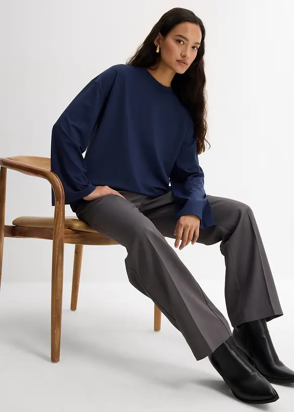 T-shirt manches longues en matière fluide, bonprix