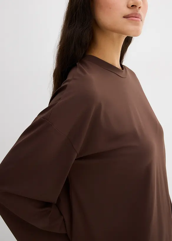 T-shirt manches longues en matière fluide, bonprix