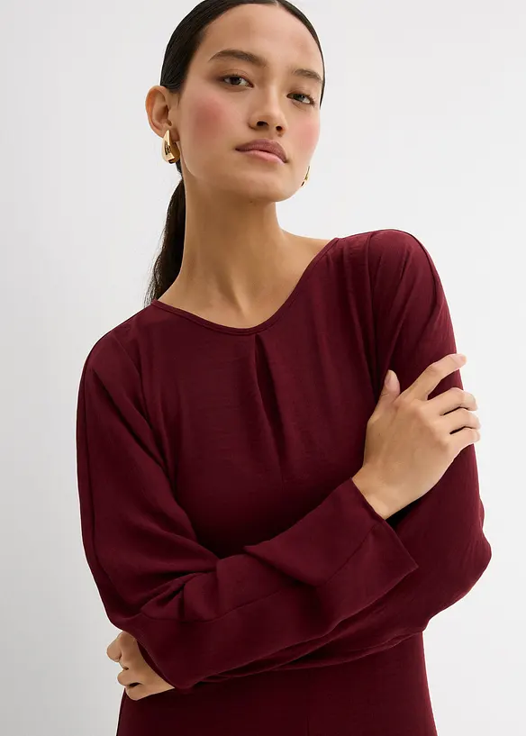 Robe midi à effet drapé, bonprix