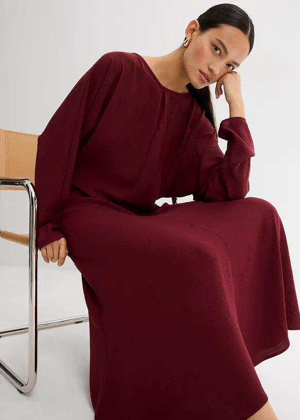 Robe midi à effet drapé, bonprix