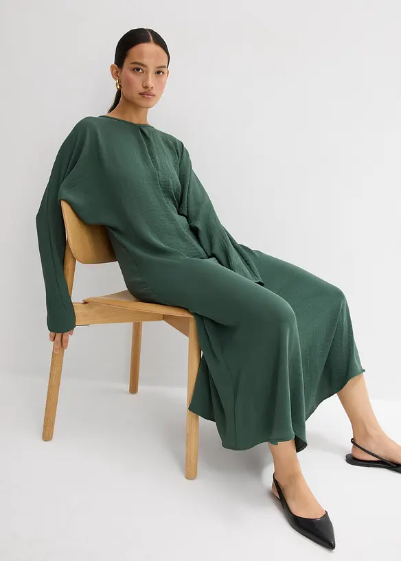 Robe midi à effet drapé, bonprix