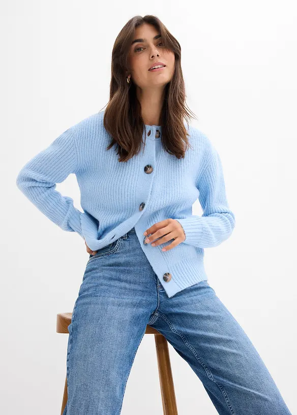 Jean mom taille haute, cropped, bonprix