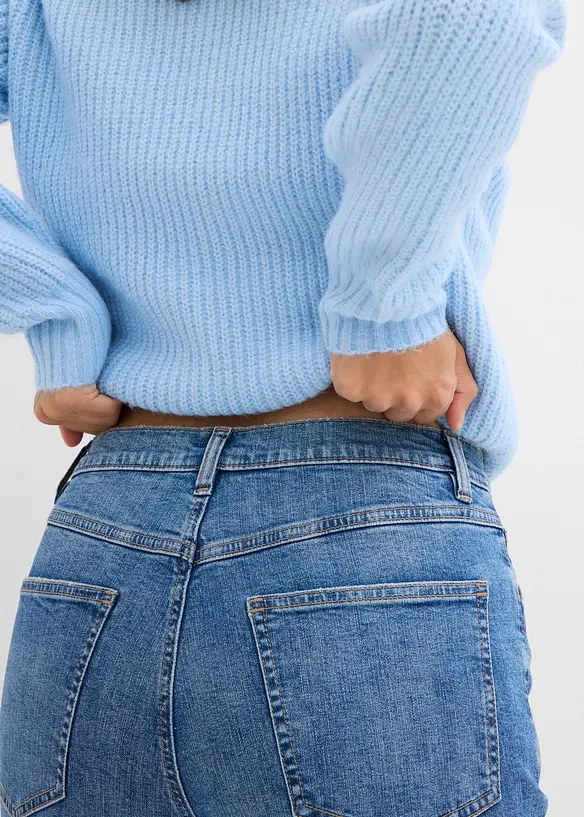 Jean mom taille haute, cropped, bonprix