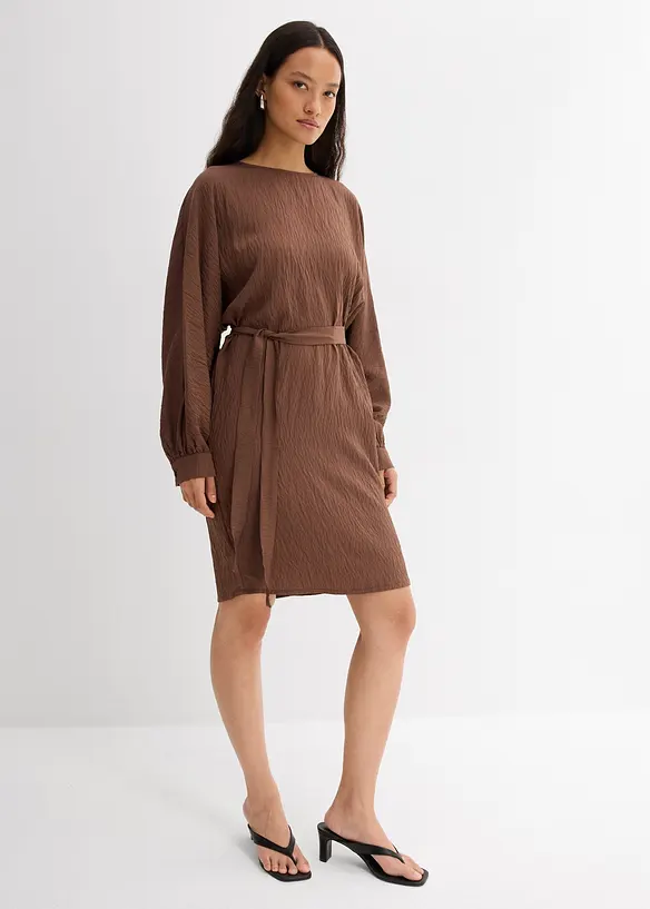 Robe courte et texturée en viscose extensible, bonprix
