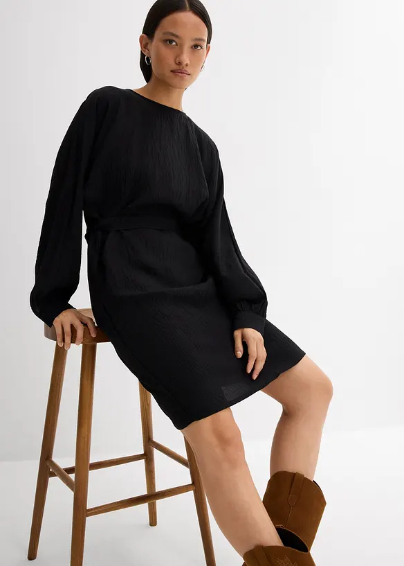 Robe courte et texturée en viscose extensible, bonprix