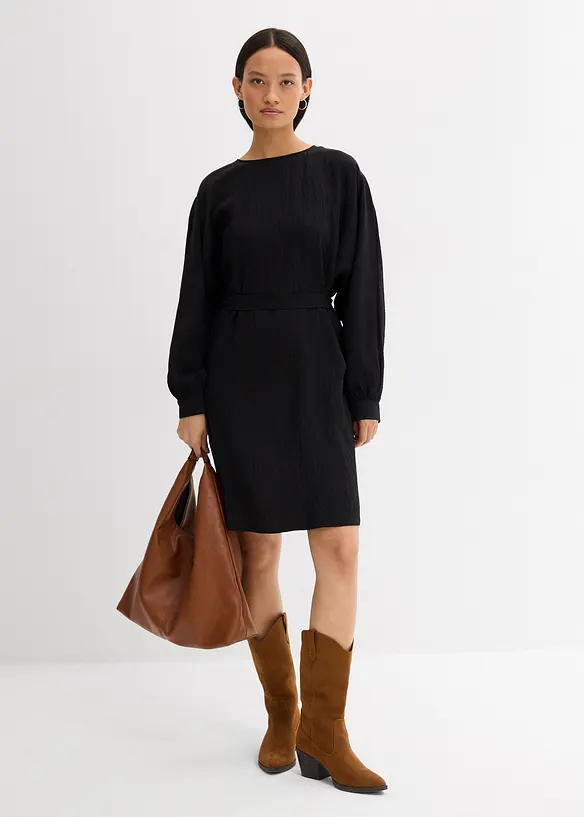 Robe courte et texturée en viscose extensible, bonprix