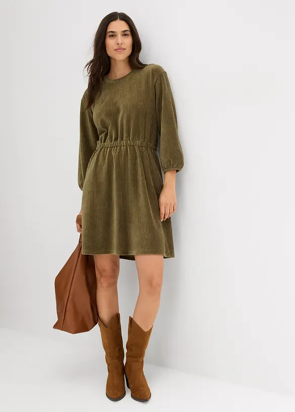 Robe en velours côtelé extensible, bonprix