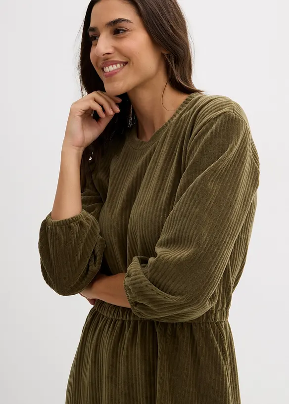 Robe en velours côtelé extensible, bonprix