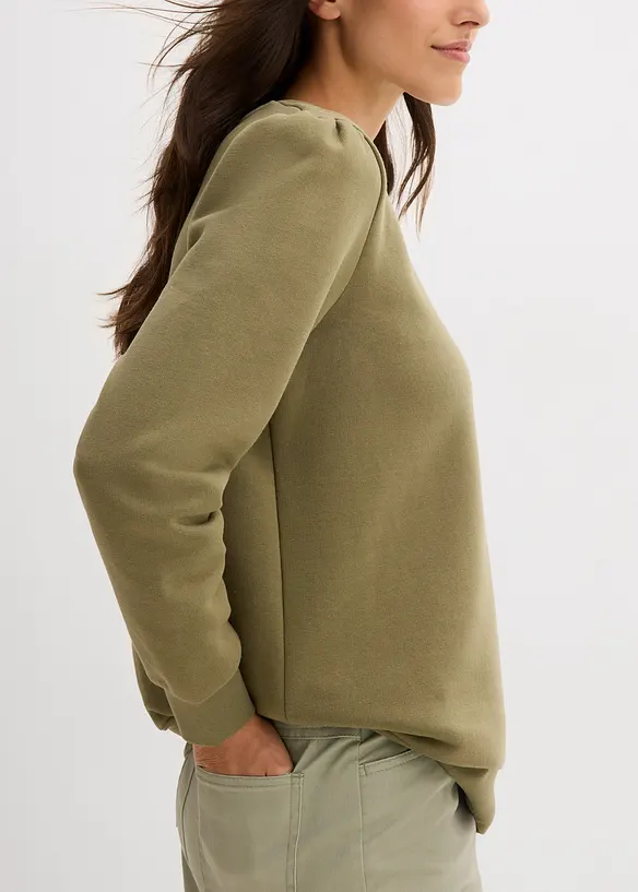 Sweat-shirt en coton mélangé avec broderie, bonprix