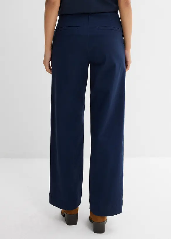 Pantalon large en coton extensible, longueur 7/8, bonprix