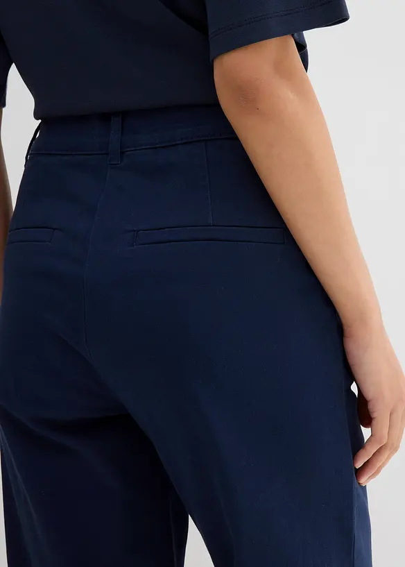 Pantalon large en coton extensible, longueur 7/8, bonprix