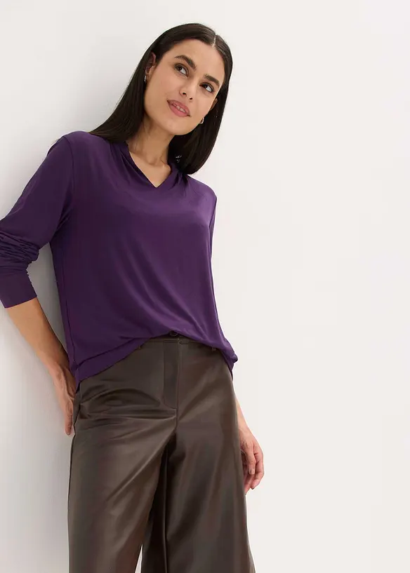 T-shirt blouse à col montant, bonprix