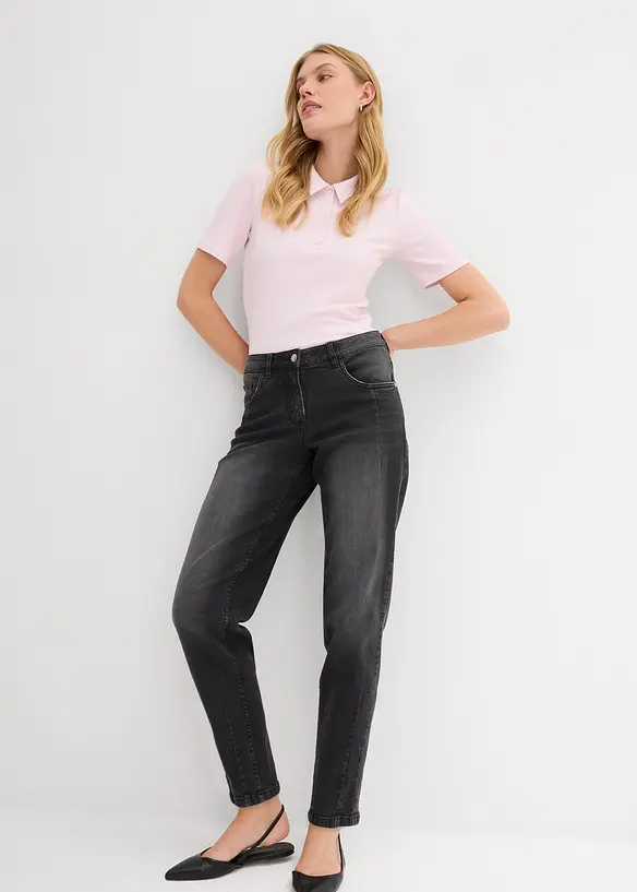 Jean barrel taille mi-haute, bonprix