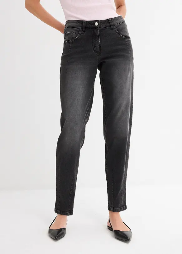 Jean barrel taille mi-haute, bonprix