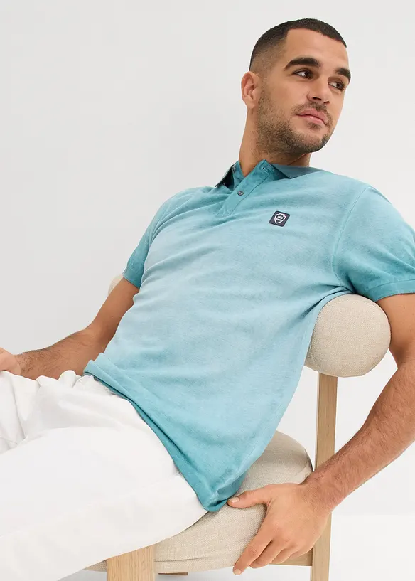 Polo en maille piquée à l’aspect délavé, bonprix